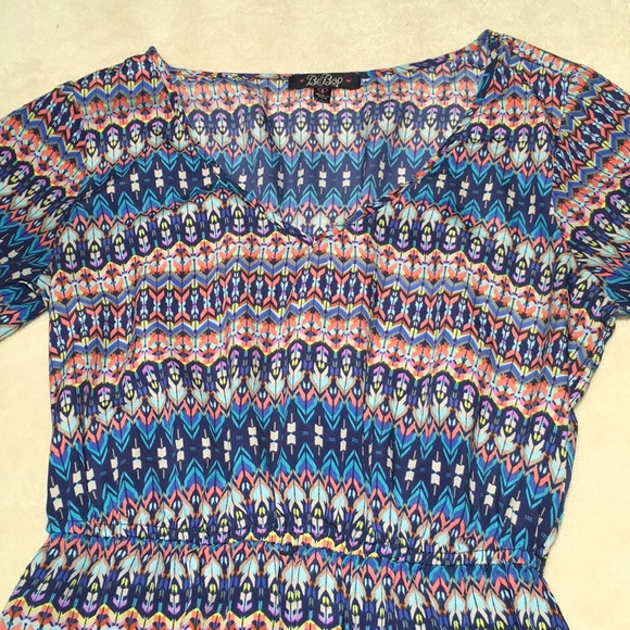 BeBop Women’s Qrt Sleeve Multicolor Summer Dress - Picture 2 of 8